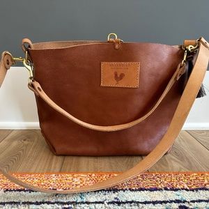 Meanwhile Back on the Farm  leather hobo/crossbody